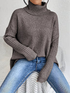 Audrey Cozy Sweater by Vera Noir – worn with joggers at home