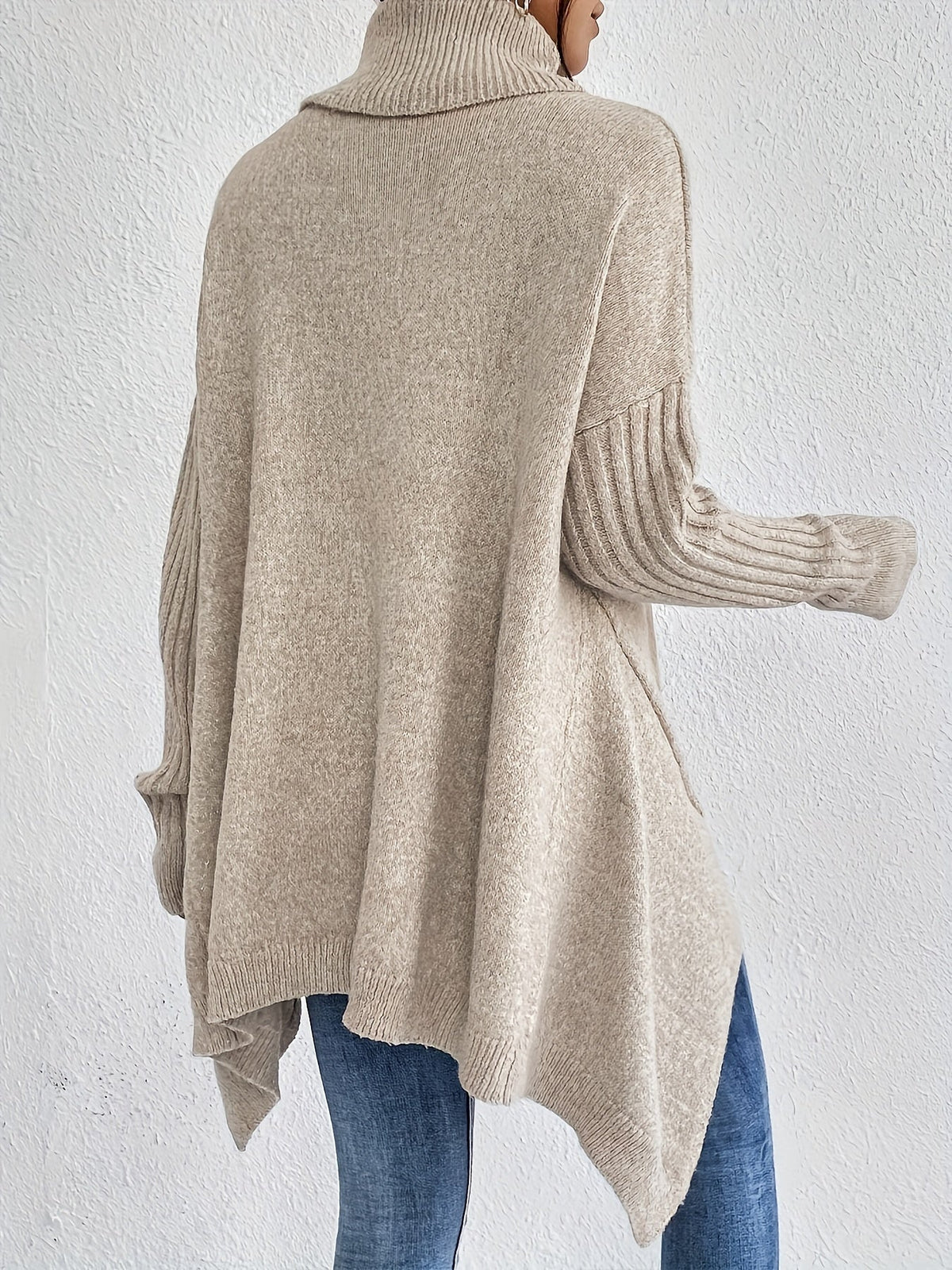 Audrey cozy sweater, styled with tall boots