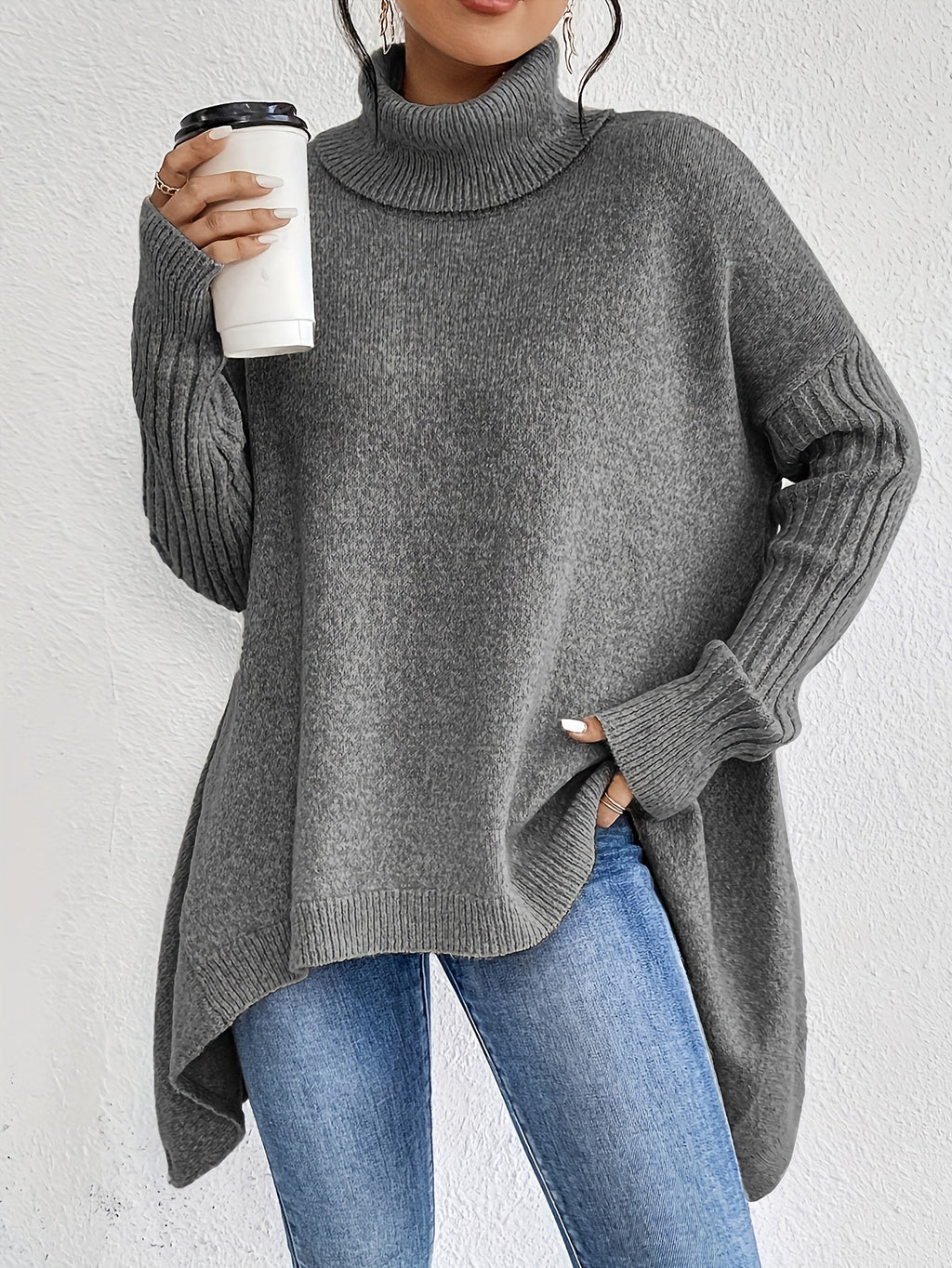 Audrey Cozy Sweater by Vera Noir – styled with tailored trousers