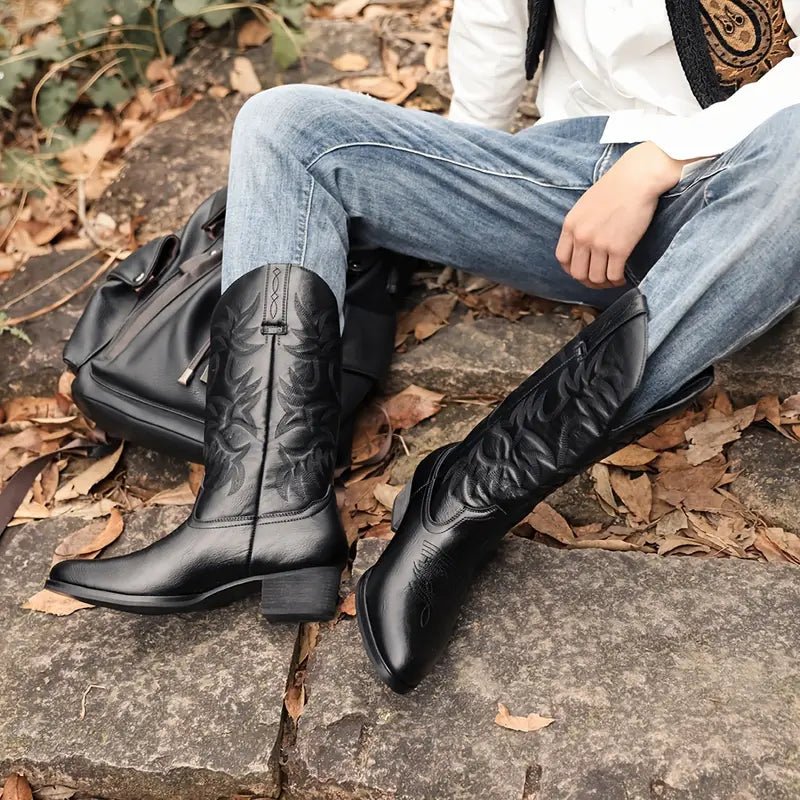 Austin Western Leather Cowboy Boots – side view