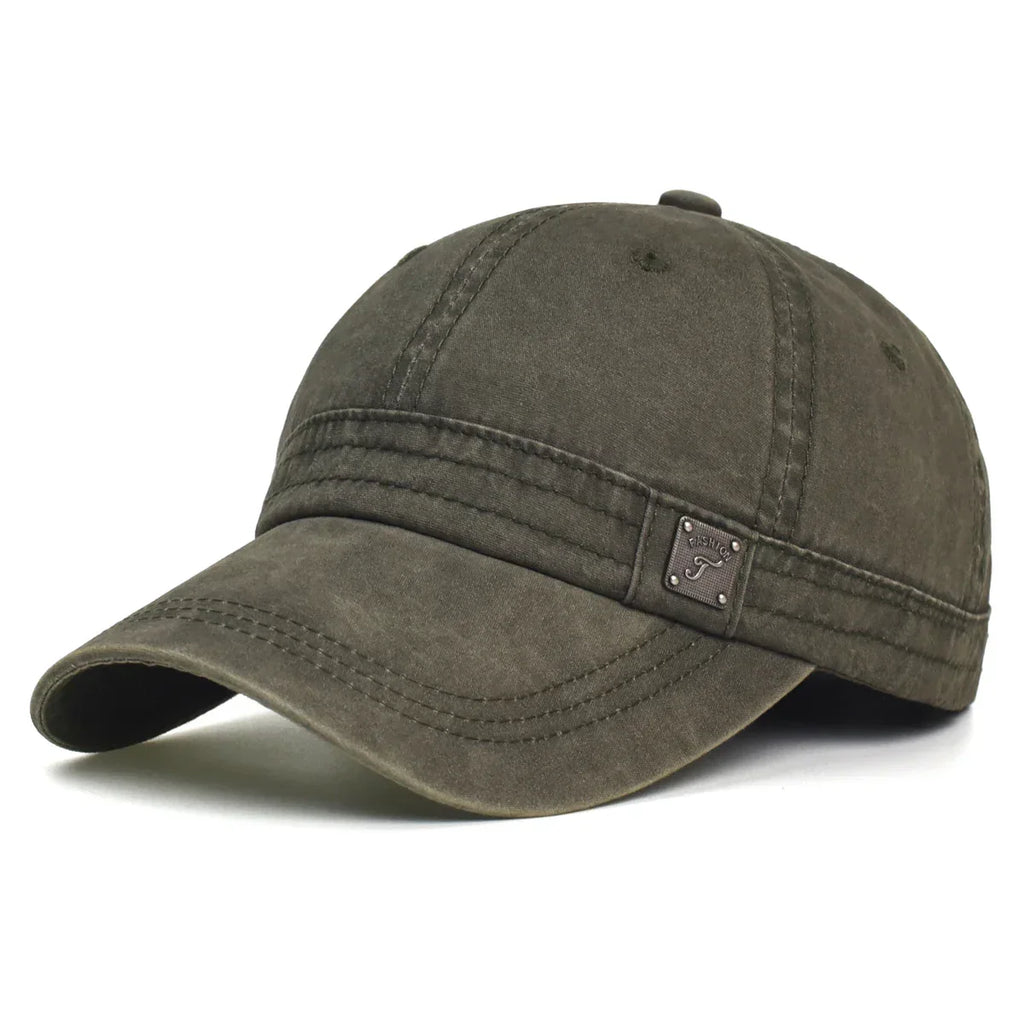 Barrie vintage-wash cotton cap, front view