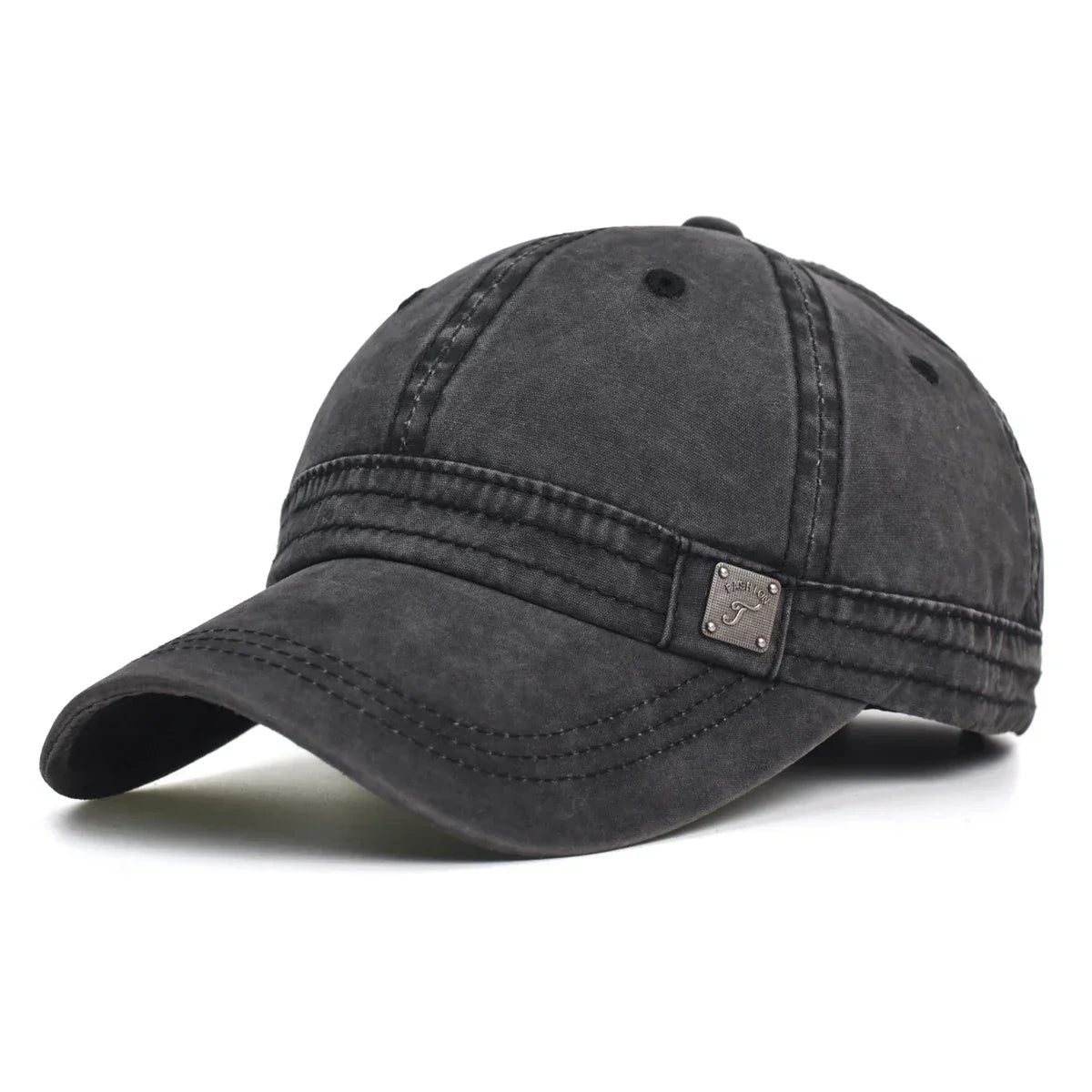 Barrie vintage-wash cotton cap, back view showing strap closure