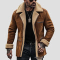 Beau Fleece Suede Lapel Multi-Pocket Coat – back view
