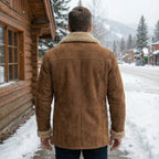 Beau Fleece Suede Lapel Multi-Pocket Coat – styled view