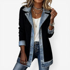 Bettina | Elegant Layered Collar Button Jacket – front view
