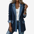 Bettina | Elegant Layered Collar Button Jacket – front view