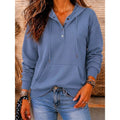Blythe Henley Button Placket Hoodie – front view