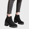 Bobbie Block Heel Short Boots – front view