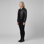 Branford Quilted Bomber Jacket in black – side view