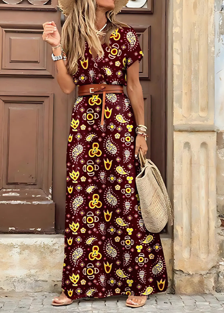 Briane Paisley Maxi Dress – back view