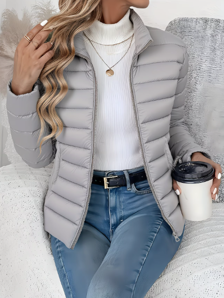 Brienne | Lightweight Quilted Spring Jacket – styled view