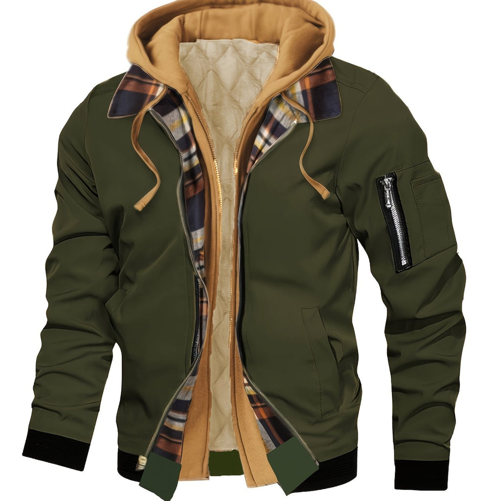 Brysen | Hooded Warm-Lined Zip Jacket – front view