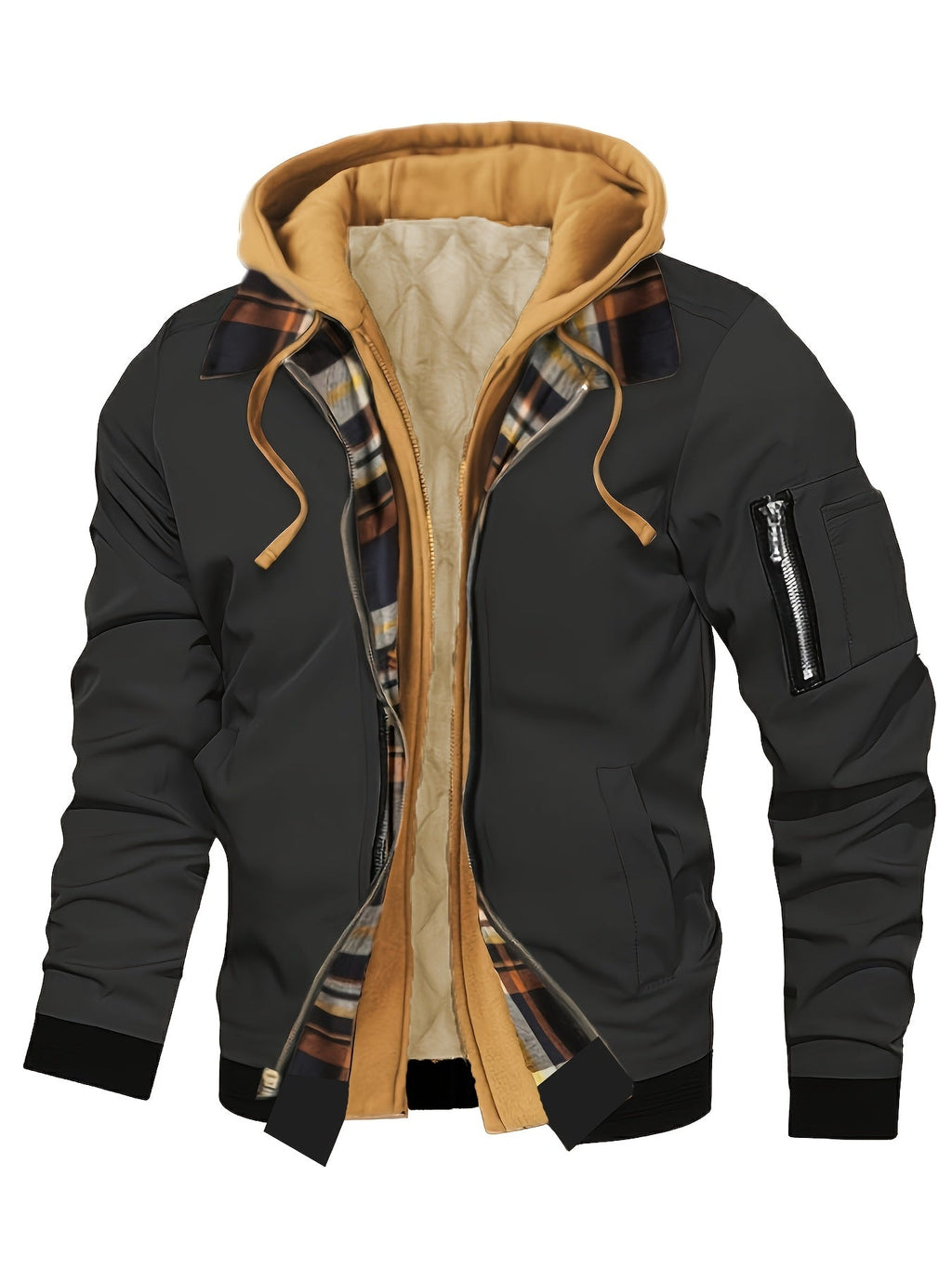 Brysen | Hooded Warm-Lined Zip Jacket – front view