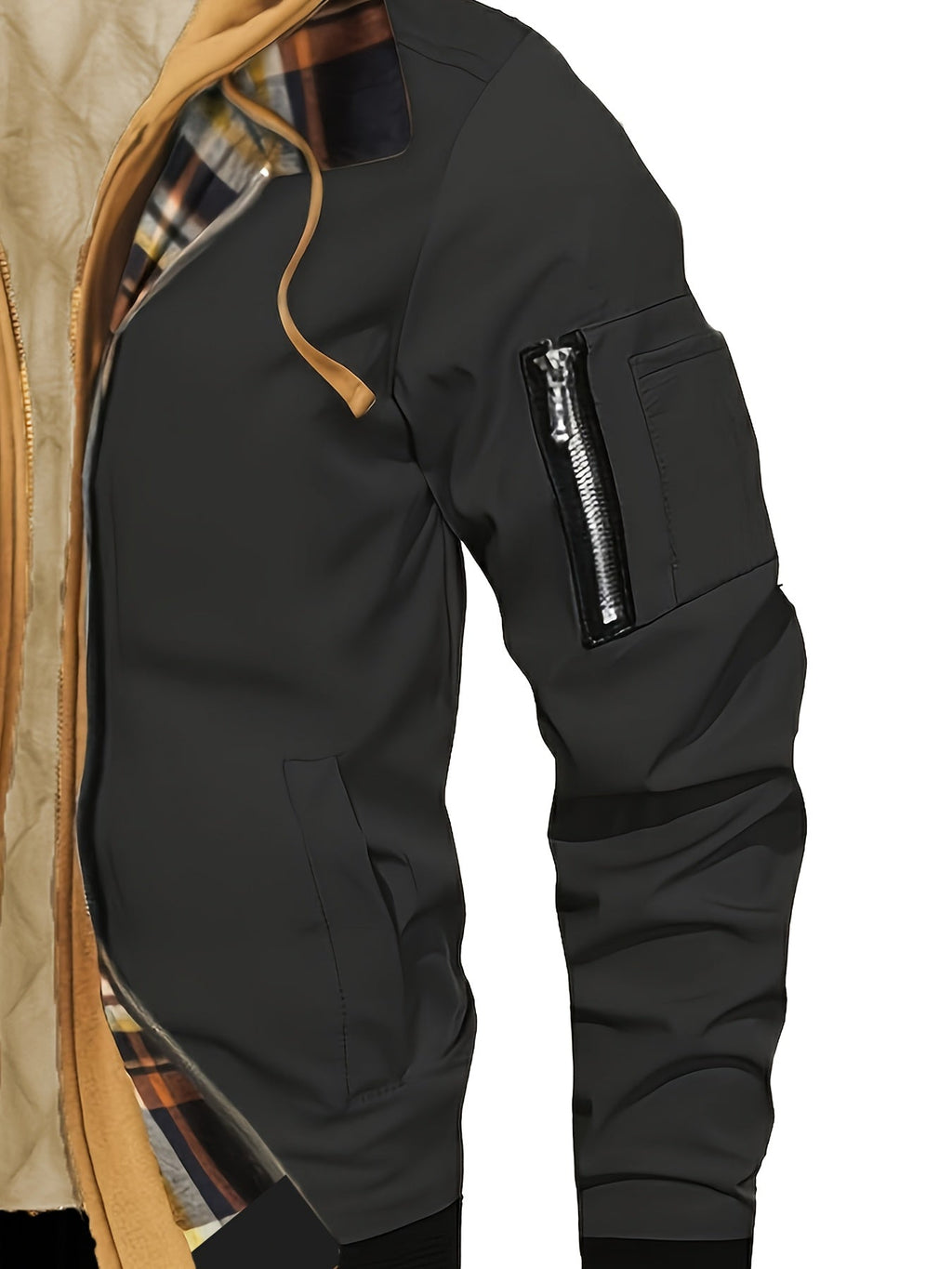 Brysen | Hooded Warm-Lined Zip Jacket – side view