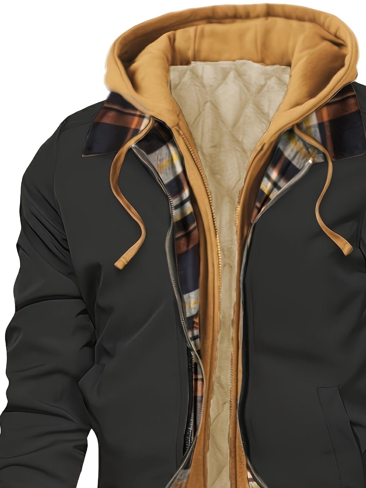 Brysen | Hooded Warm-Lined Zip Jacket – close-up