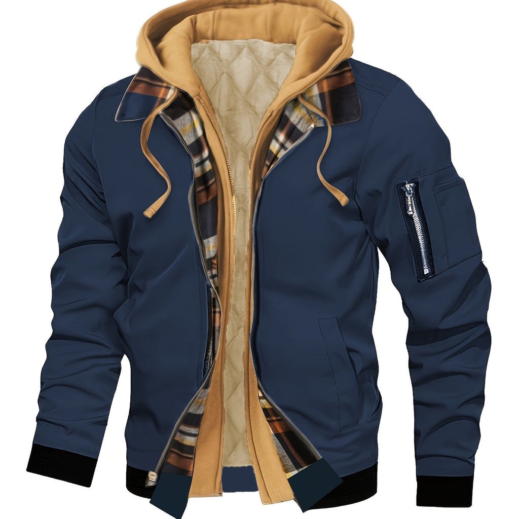 Brysen | Hooded Warm-Lined Zip Jacket – front view