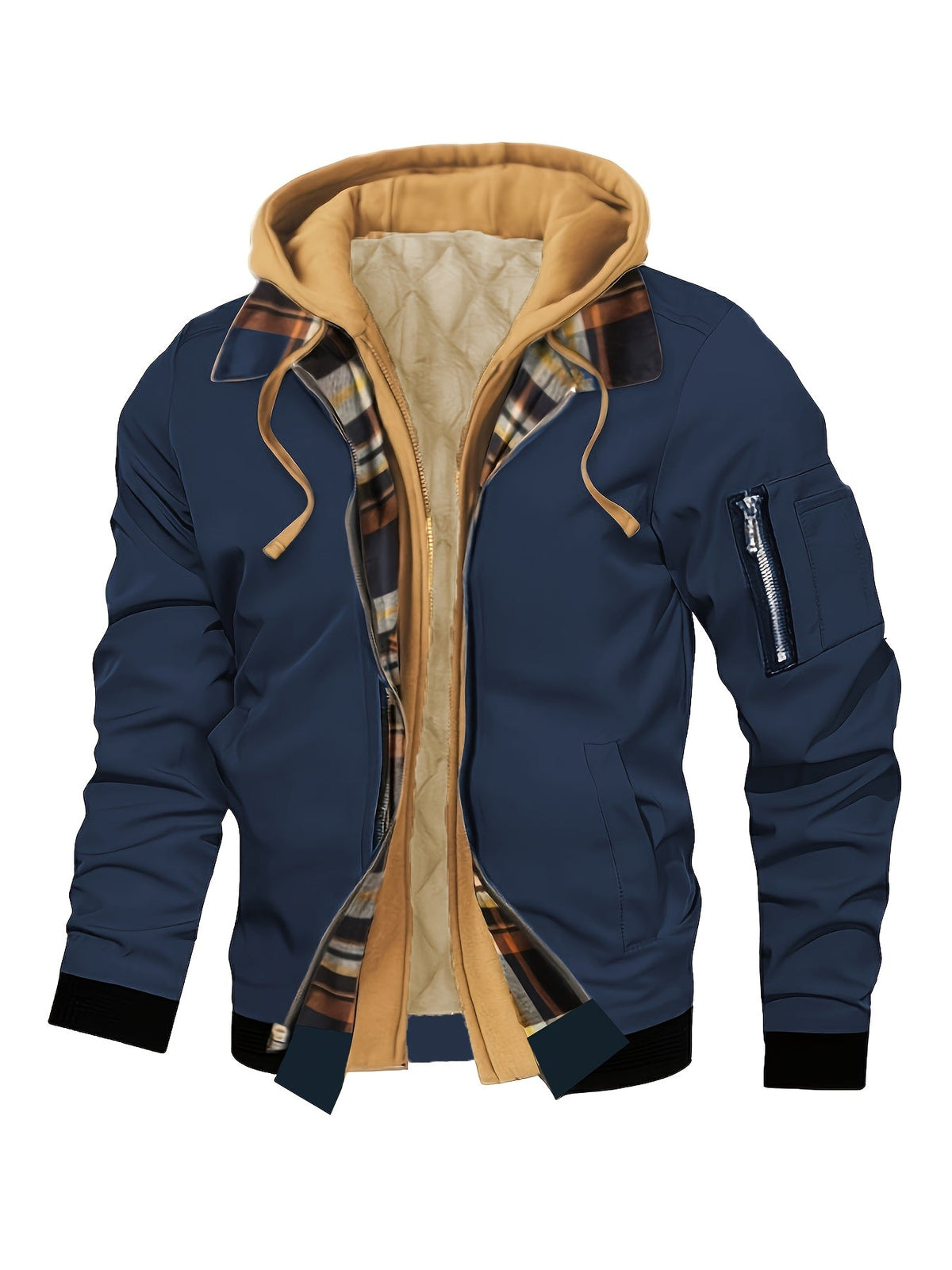Brysen | Hooded Warm-Lined Zip Jacket – front view