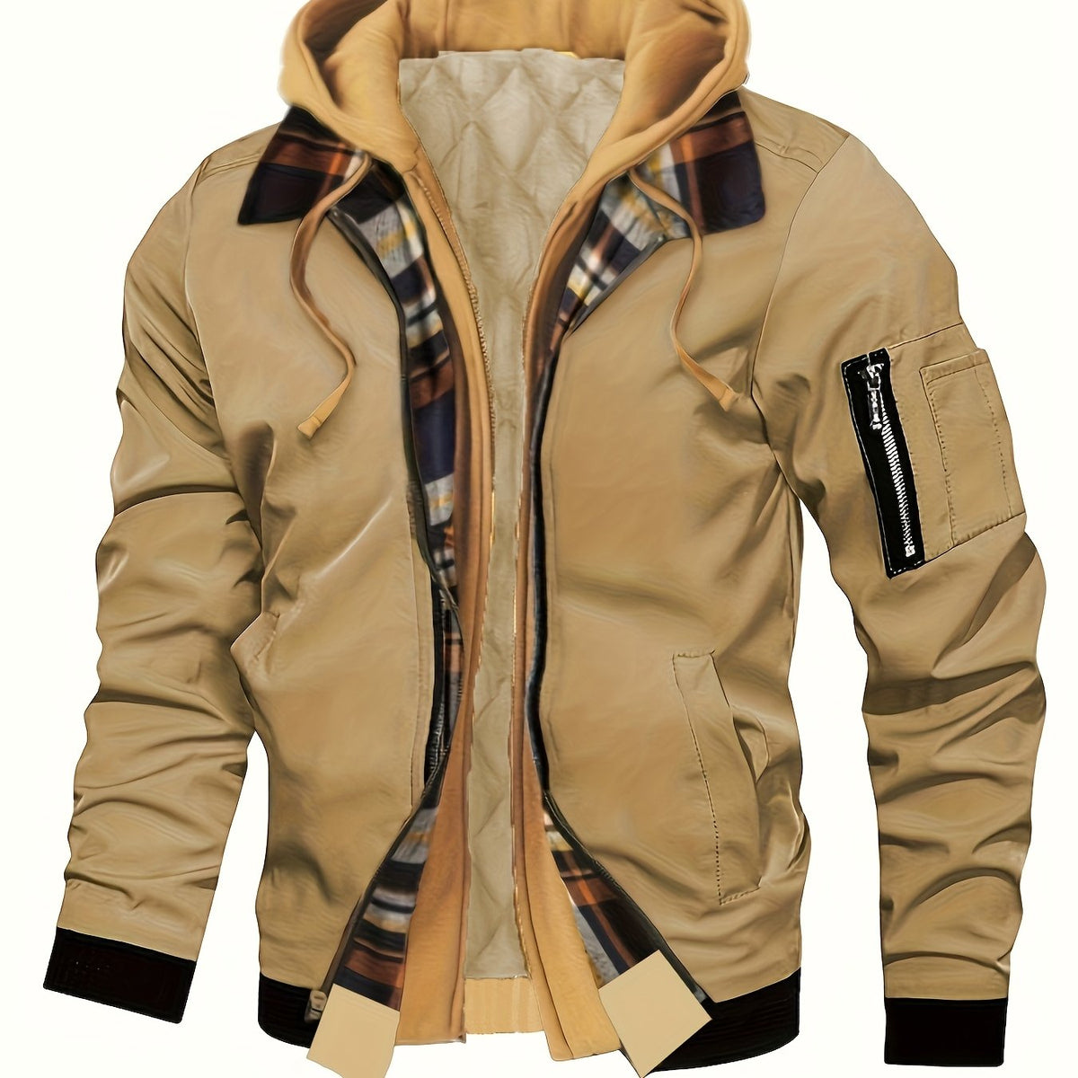 Brysen | Hooded Warm-Lined Zip Jacket – front view