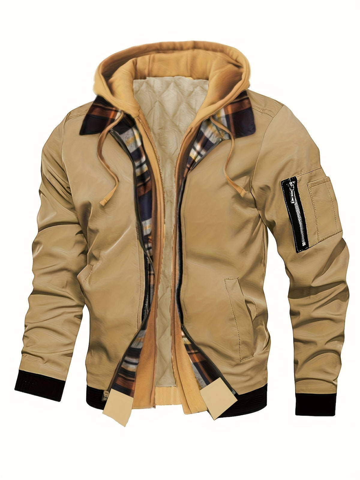 Brysen | Hooded Warm-Lined Zip Jacket – front view