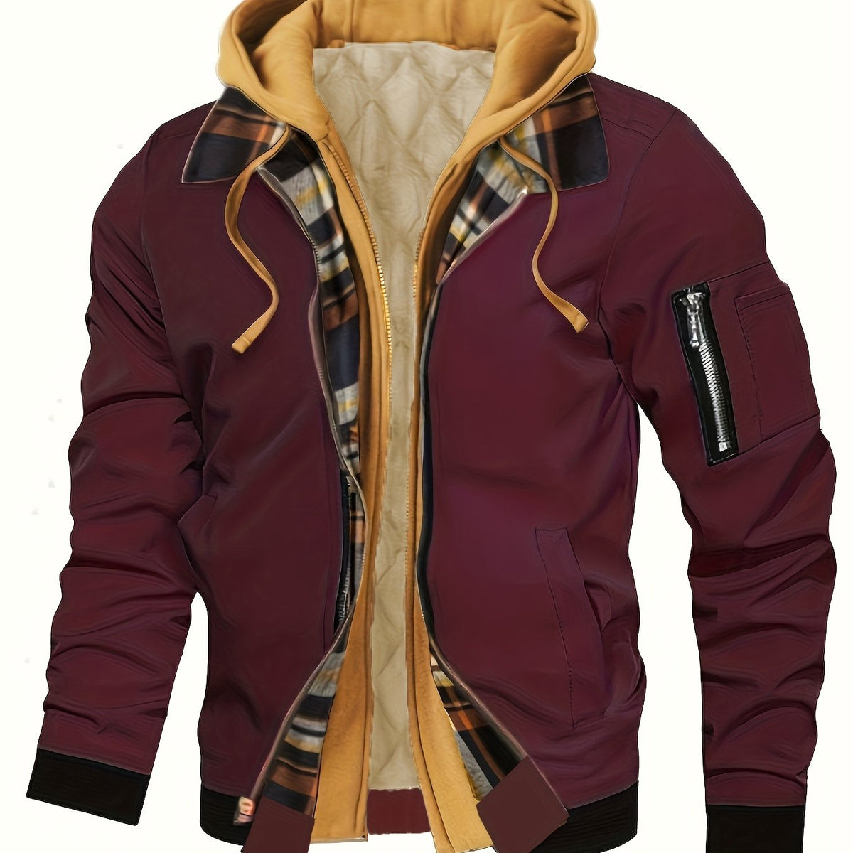 Brysen | Hooded Warm-Lined Zip Jacket – front view