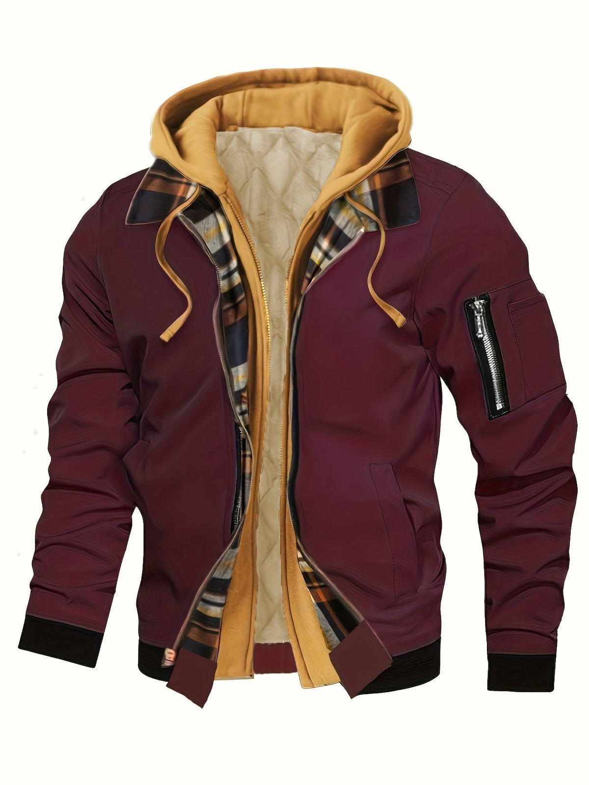 Brysen | Hooded Warm-Lined Zip Jacket – front view