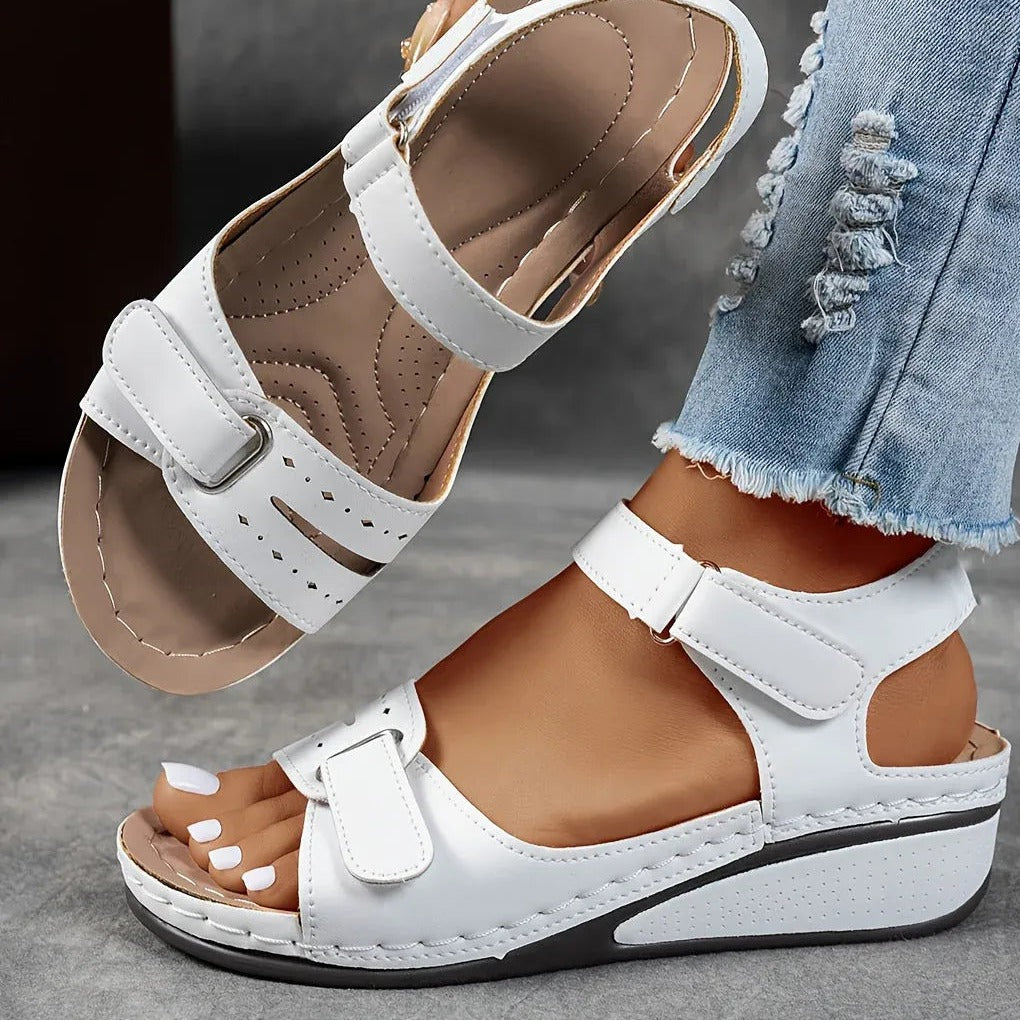 Candice | Elegant Orthopedic Strap Sandal – white