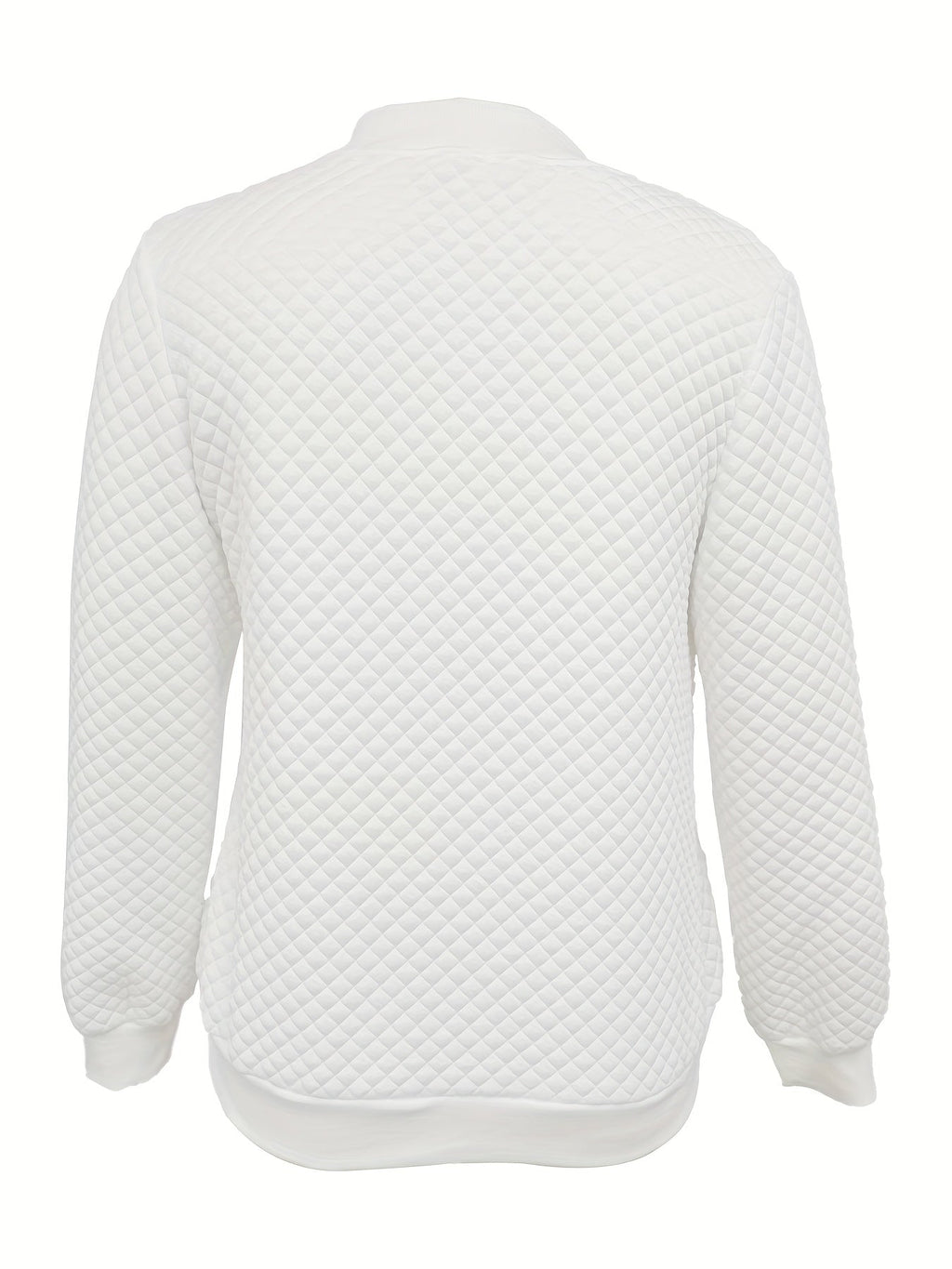 Carlotta | Quilted-Texture Baseball Jacket – back view