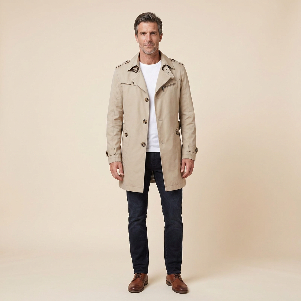Carter Trench Coat in beige – front view