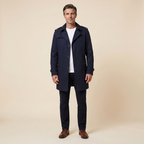 Carter Trench Coat in blue – front view