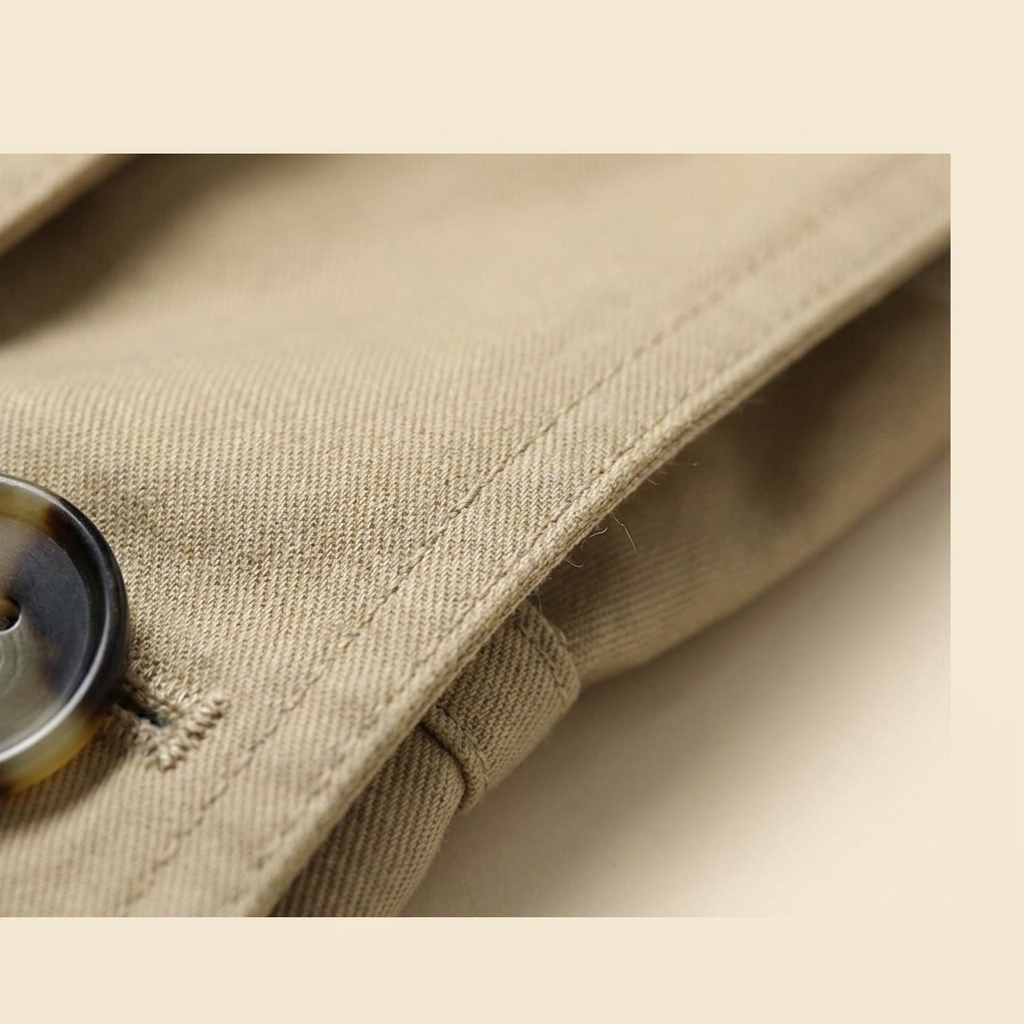 Carter Trench Coat – twill fabric close-up