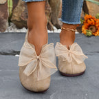 Cecile | Bow-Accent Slip-On Flats – side view