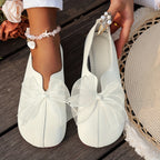 Cecile | Bow-Accent Slip-On Flats – front view