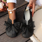 Cecile | Bow-Accent Slip-On Flats – front view