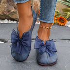 Cecile | Bow-Accent Slip-On Flats – styled view