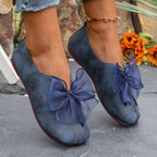 Cecile | Bow-Accent Slip-On Flats – side view