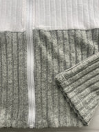 Cecilia | Textured Colour-Block Hooded Jacket – detail view