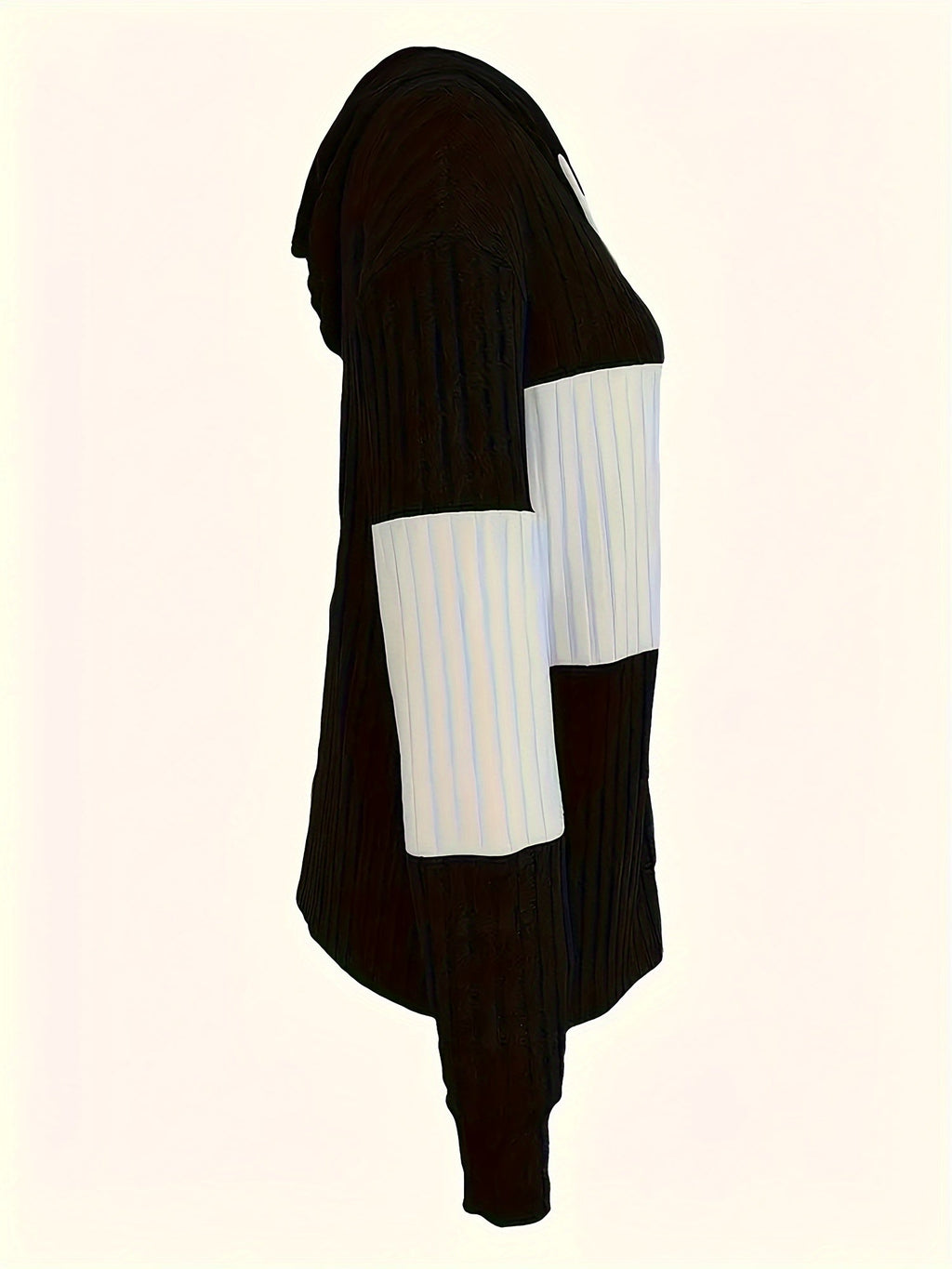 Cecilia | Textured Colour-Block Hooded Jacket – side view