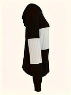 Cecilia | Textured Colour-Block Hooded Jacket – side view