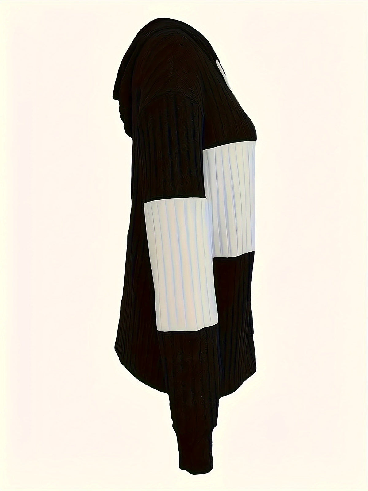 Cecilia | Textured Colour-Block Hooded Jacket – side view