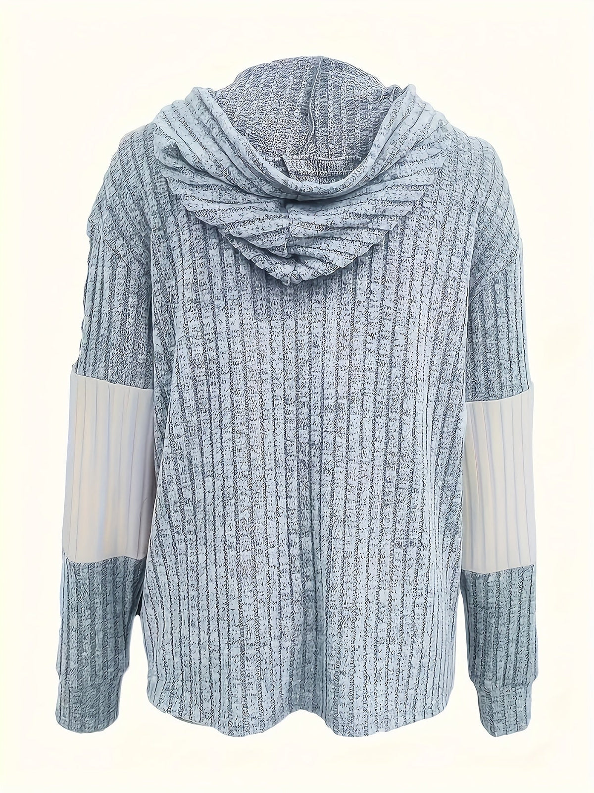 Cecilia | Textured Colour-Block Hooded Jacket – back view