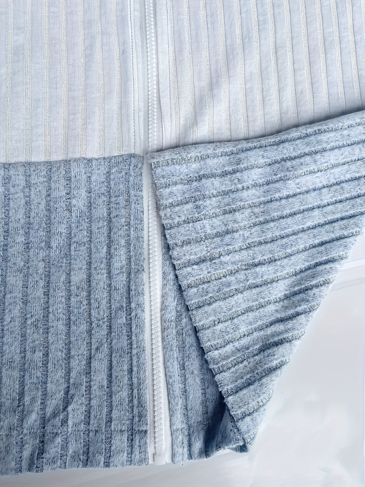Cecilia | Textured Colour-Block Hooded Jacket – detail view