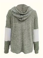 Cecilia | Textured Colour-Block Hooded Jacket – back view