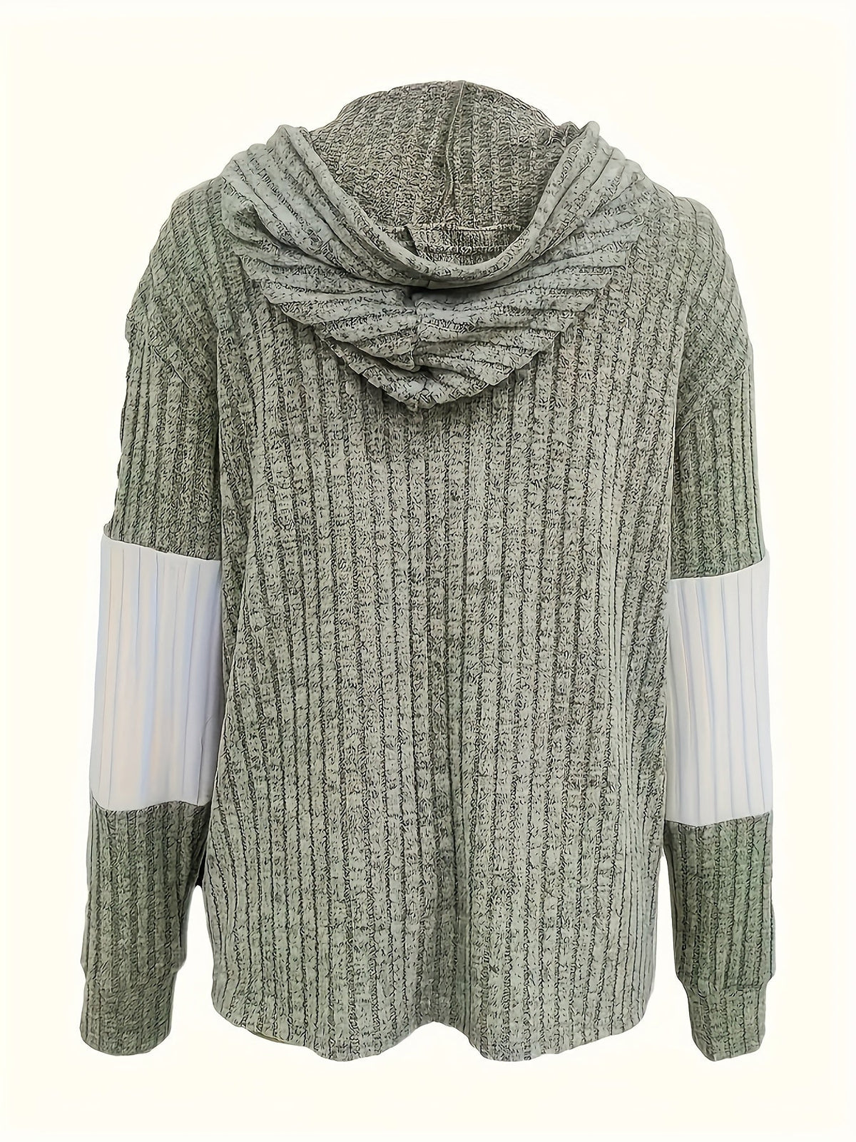 Cecilia | Textured Colour-Block Hooded Jacket – back view
