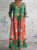 Celestine vintage floral print maxi dress, front view