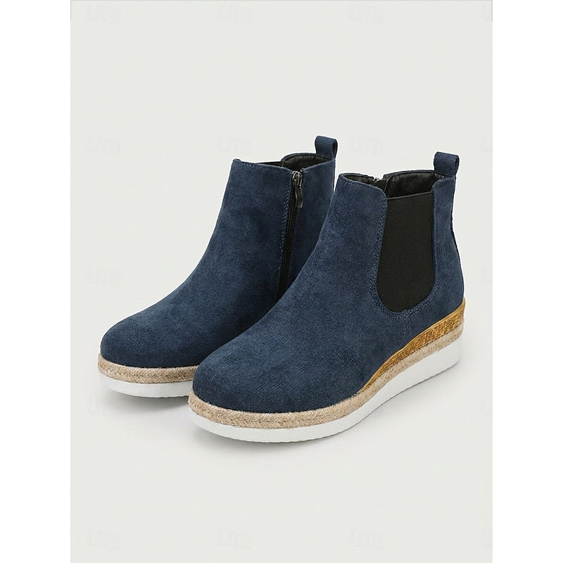Cerys | Cozy Wedge Ankle Boots – front view