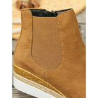 Cerys | Cozy Wedge Ankle Boots – close-up