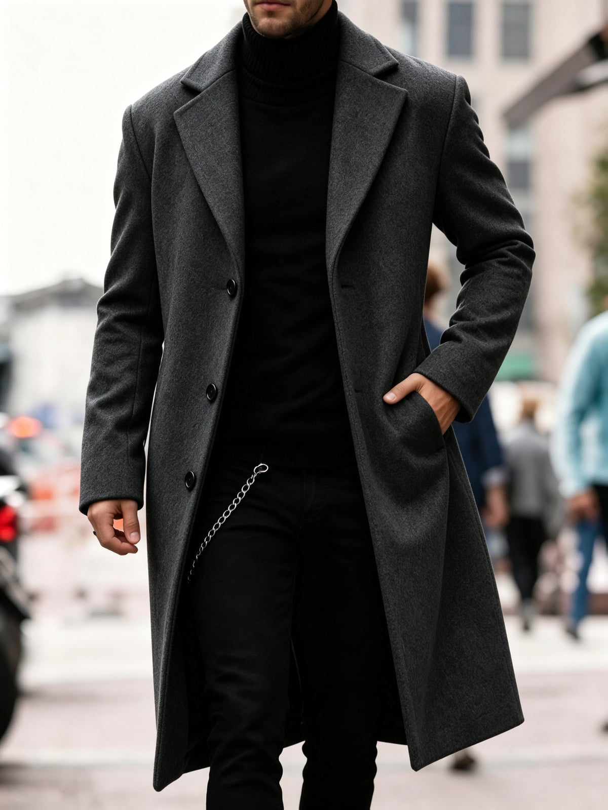 Chandler Refined Long Wool-Blend Trench Coat by Vera Noir – image 26