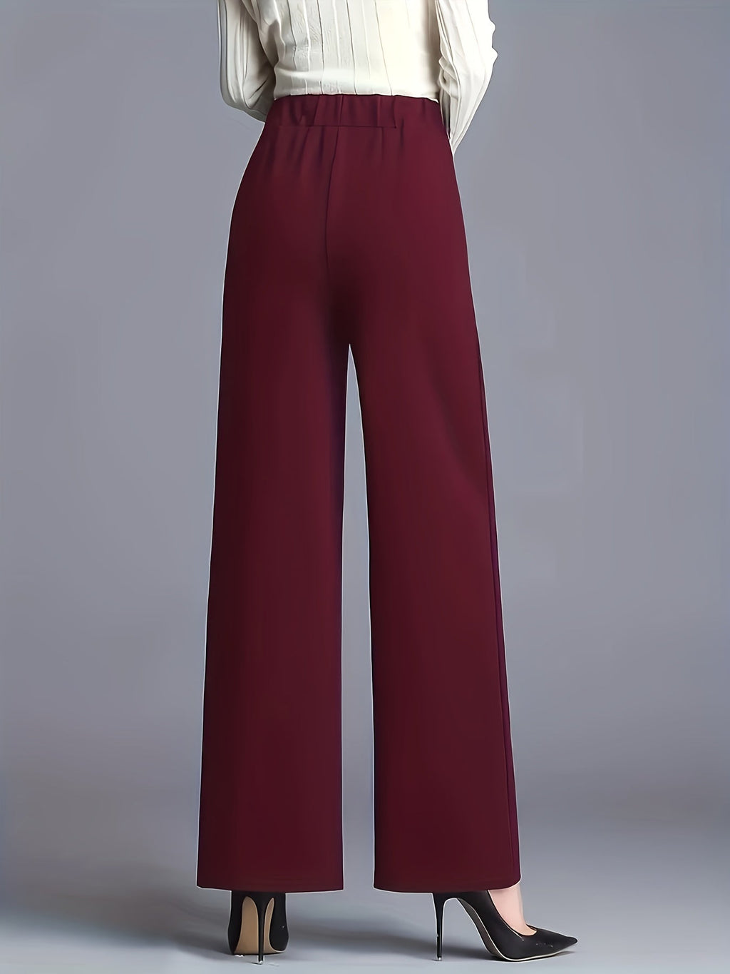 Claudia | High-Waisted Wide-Leg Pants – back view