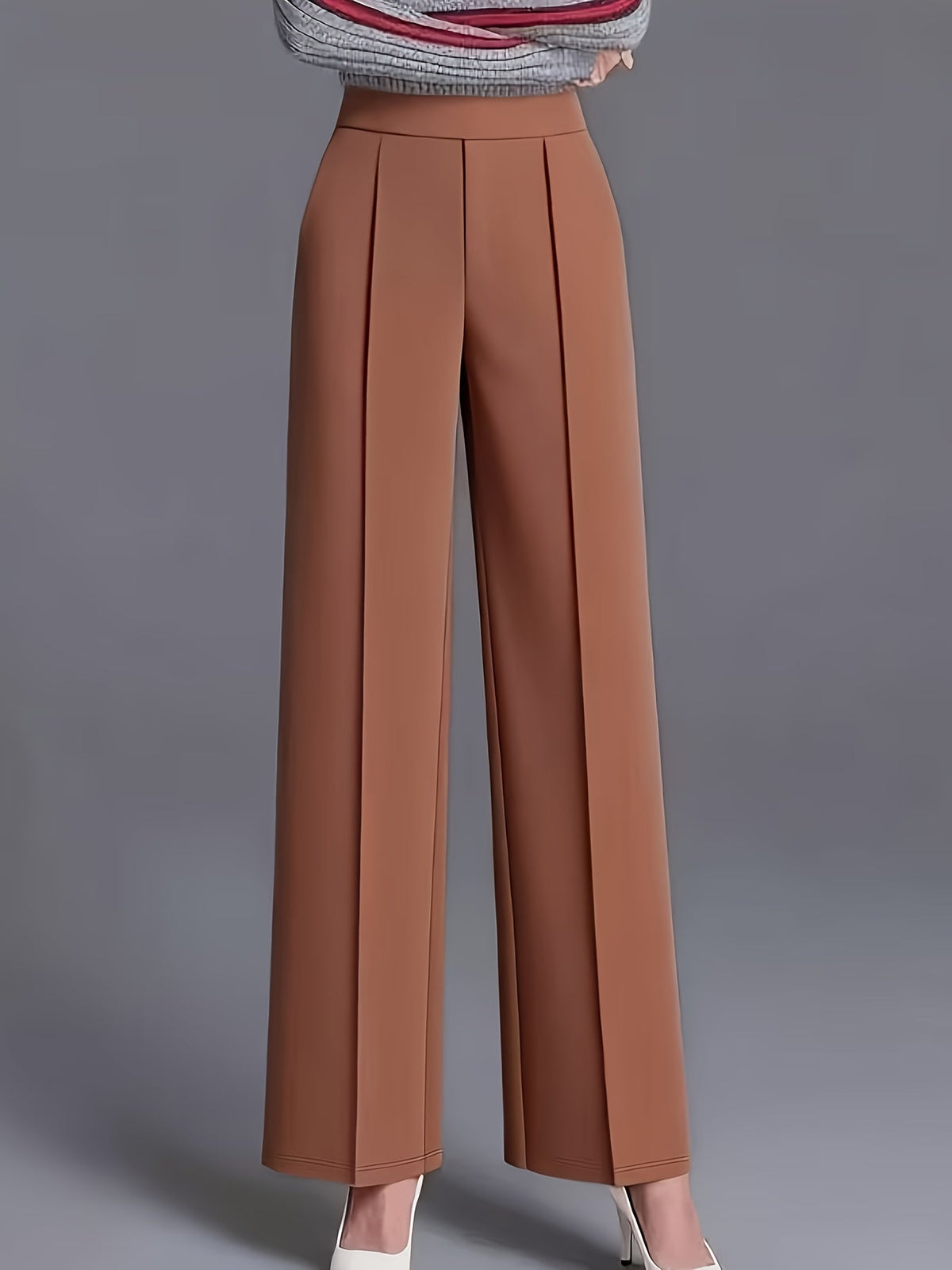 Claudia | High-Waisted Wide-Leg Pants – front view