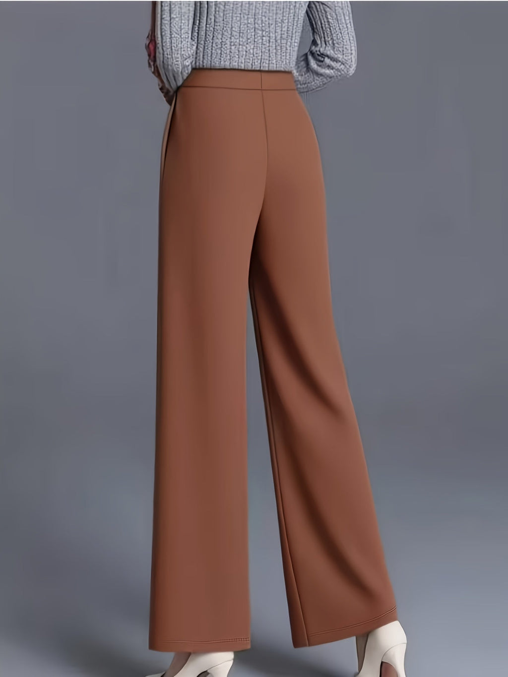 Claudia | High-Waisted Wide-Leg Pants – back view